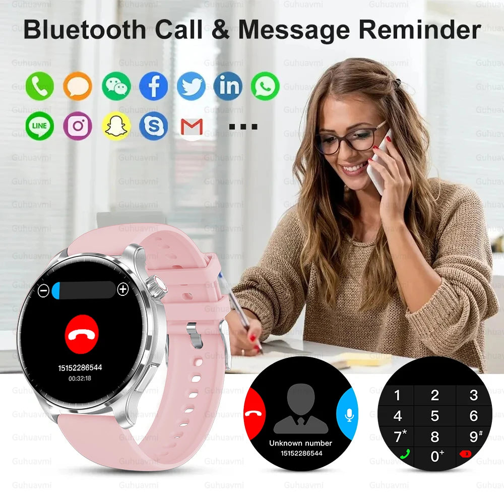 2026New NFC Luxury Smart Watches Bluetooth Call Voice Assistant Women Watch Health Monitor Sports Smartwatch Men For Android IOS