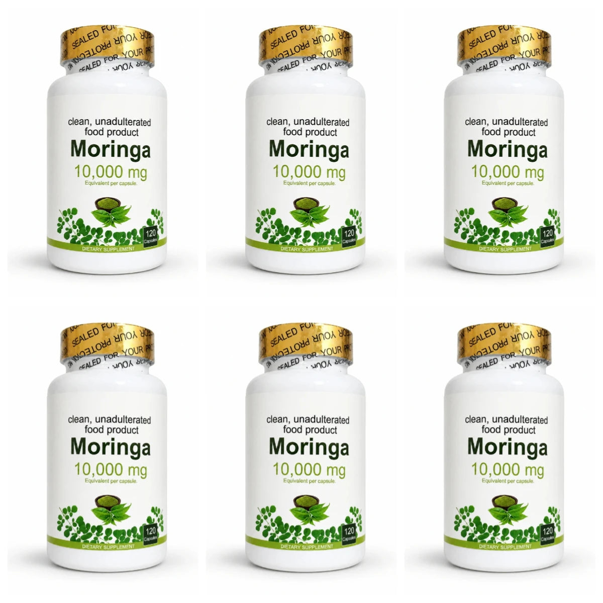Moringa Capsules120 Count High Potency Moringa Leaf Extract Supplement Supports Energy Vitality Antioxidant & Immune Health