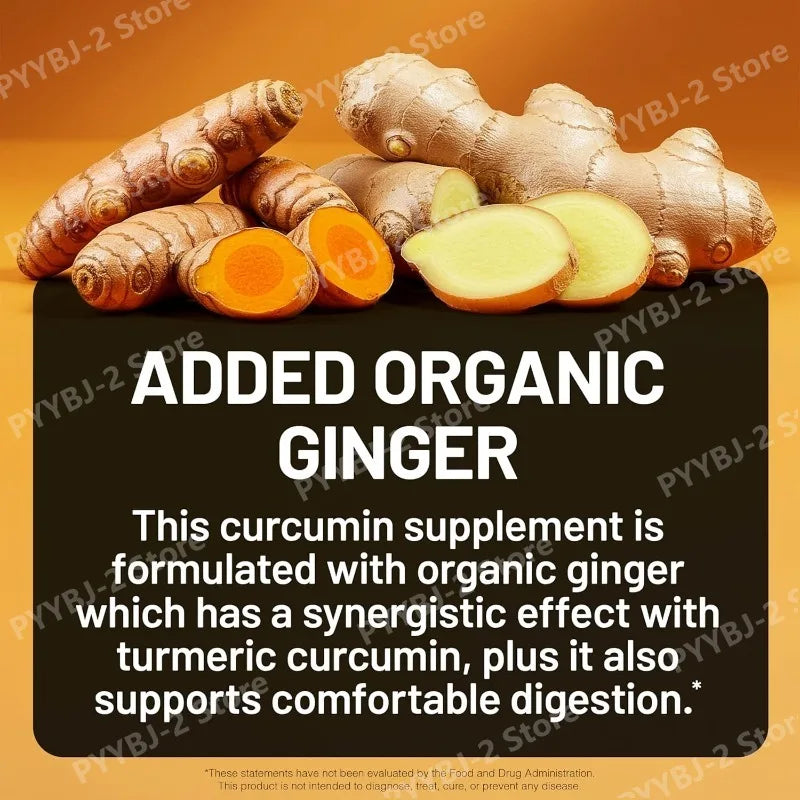 Curcumin Capsules Contain Curcumin Black Pepper Extract for Advanced Absorption - Daily Joint and Immune Health Support 90Count