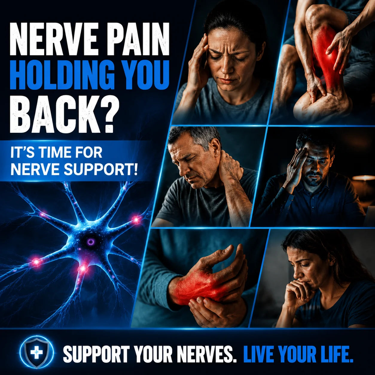 Nerve Renew Support Supplement, Alpha Lipoic Acid, Support Nervous System, Relieve Stress, Promotes Brain Function, Boost Energy