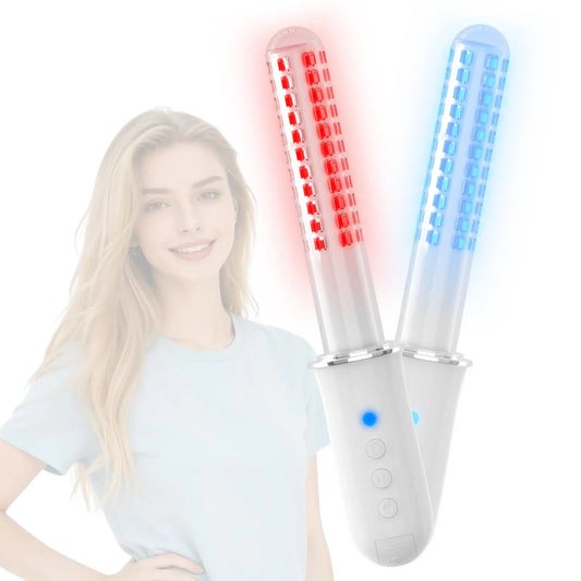 Vaginal Hygiene Care Wand 136 Light Diode Red&Blue Light TherapyDevice for Vaginitis&Incontinence IPX5 Waterproo Female Vaginal Health Device Intimate Red&Blue Light Device Reduces Inflammation&Promotes Women's Health PH Bala