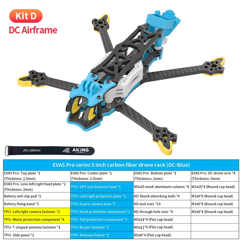 GYFPV 5 Inch DC/XH FPV Drone Frame, Freestyle Racing Quadcopter Support DJI O4 Pro Digital & Analog FPV System