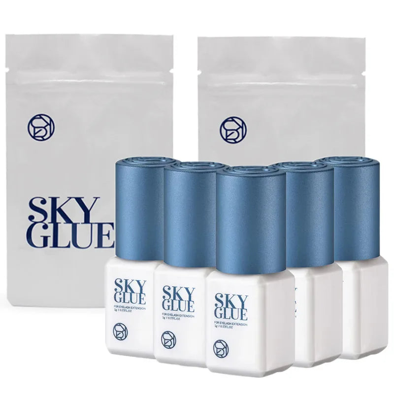 10 Bottles SKY Glue False Eyelashes Extension Supplies Korea 5ml Black Red Blue Cap Beauty Health Makeup Tools Adhesive Supplies