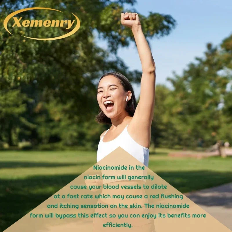 Niacinamide Vitamin B3 Capsules - Supports Brain Function and Heart Health, Boosts Energy Production, and Enhances Immunity