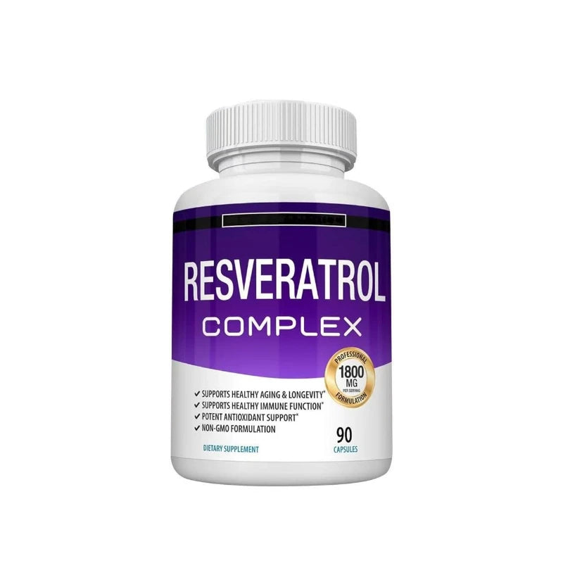 Resveratrol Supplement 1800 Mg Antioxidant Complex for Healthy Aging,Health Support, Immune System, for Men Women, 90 Capsules