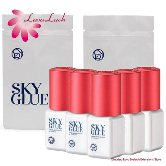 10 Bottles SKY Glue False Eyelashes Extension Supplies Korea 5ml Black Red Blue Cap Beauty Health Makeup Tools Adhesive Supplies