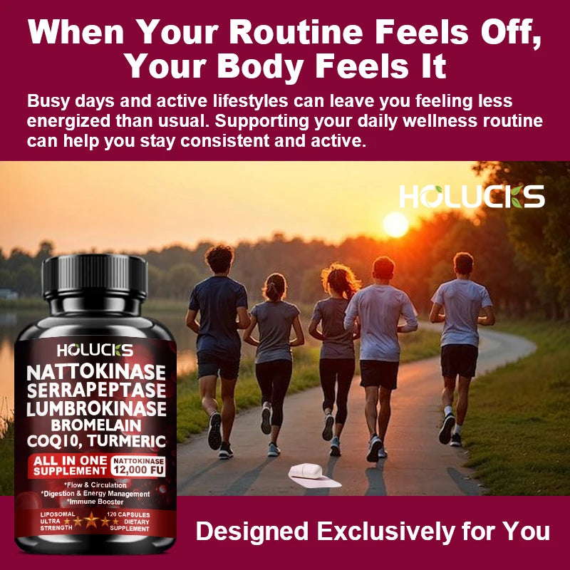 Nattokinase Supplement, with COQ10, for Cardiovascular & Circulatory, Support Heart Health, Vegan & Gluten Free