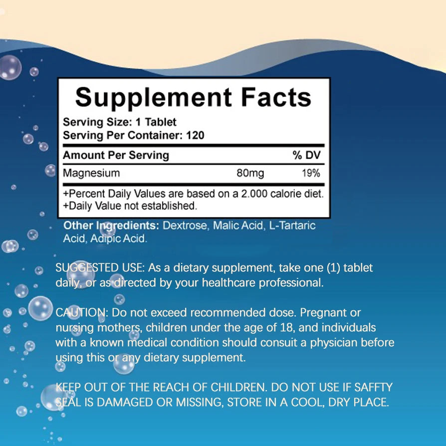 H2 Molecular Hydrogen - Hydrogen Water Tablets with Magnesium - Supports Energy, Brain, & Cognitive Health - 60 Tablet