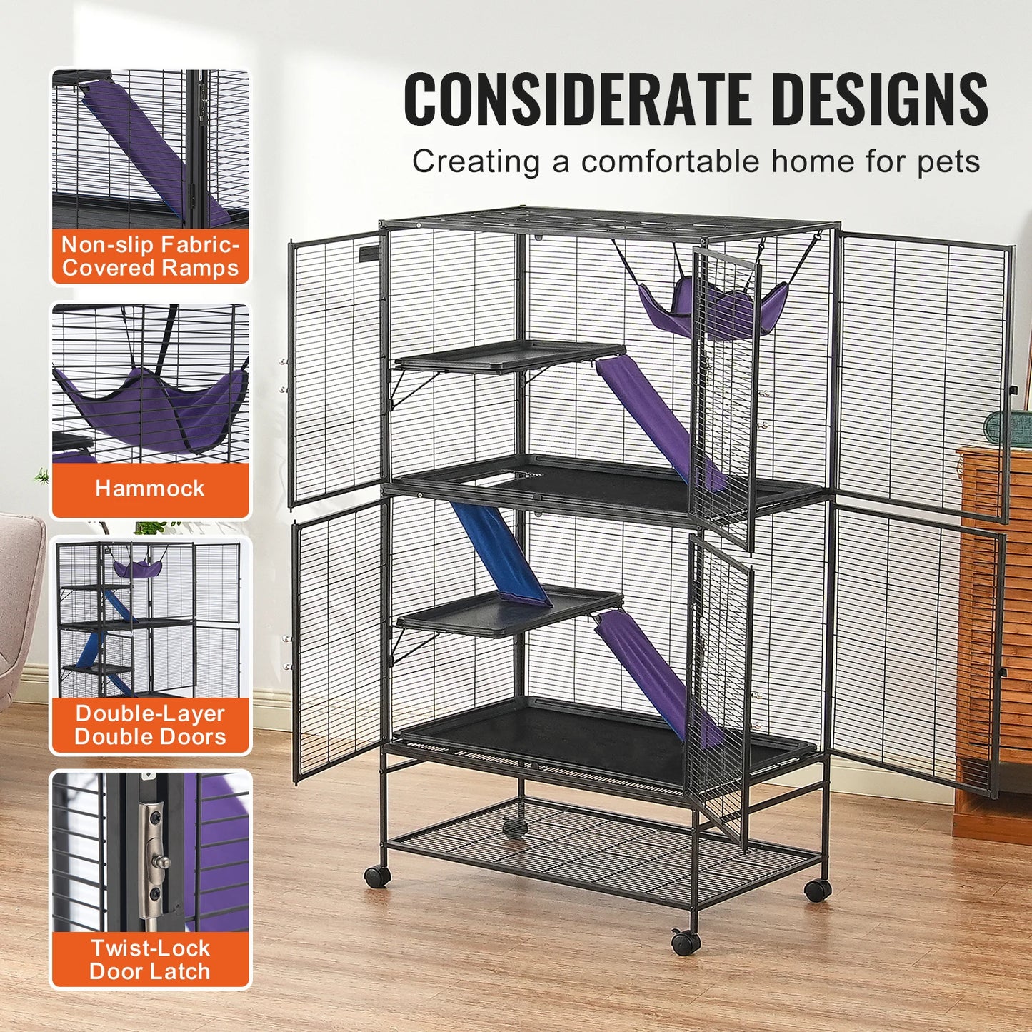 Critter Nation 4 Tier Small Animal Cage For Rats Hamsters