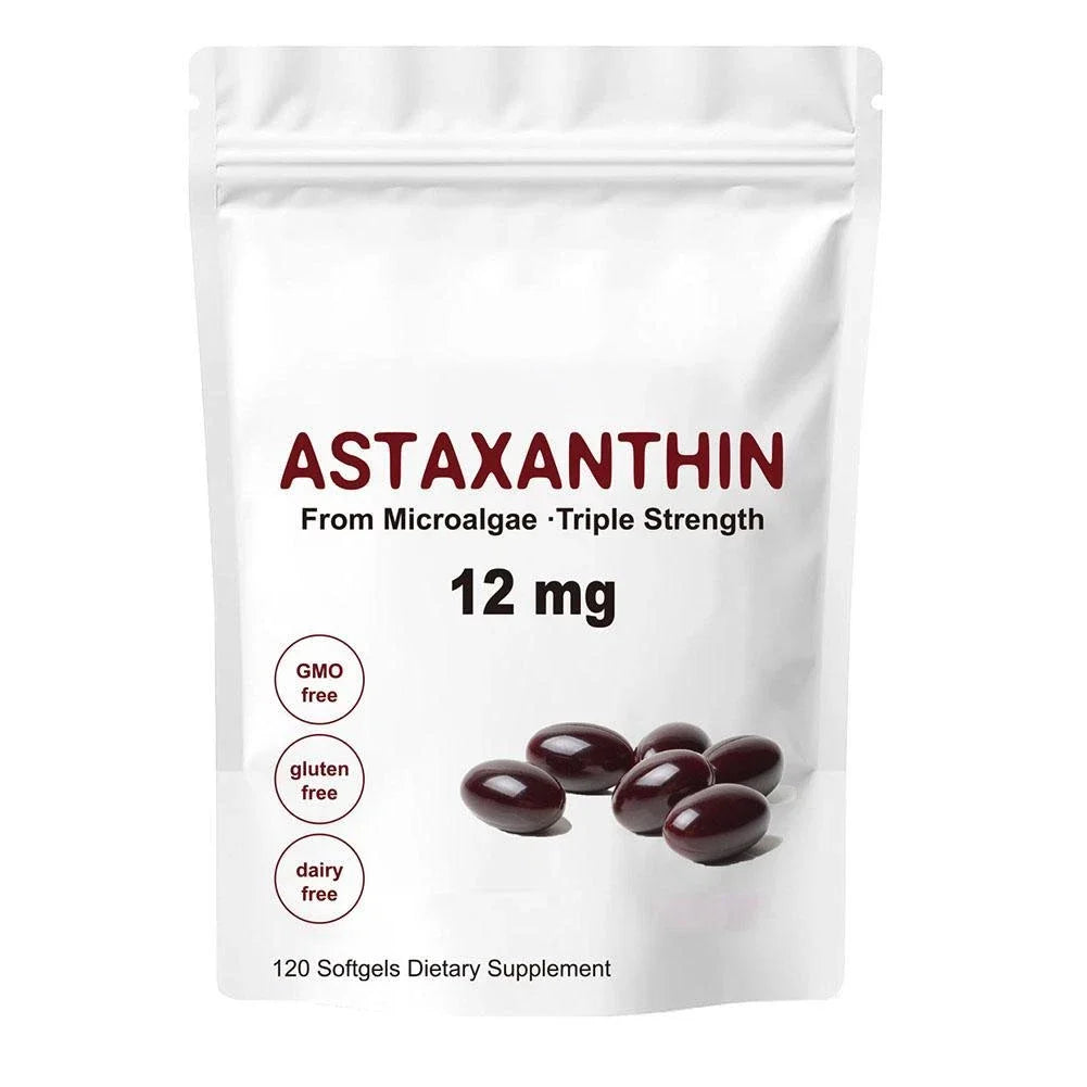 Astaxanthin 12mg, Premium Astaxanthin Antioxidant Supplements | Supports Eye, Joint, Internal Circulation, Skin Health | Tanning