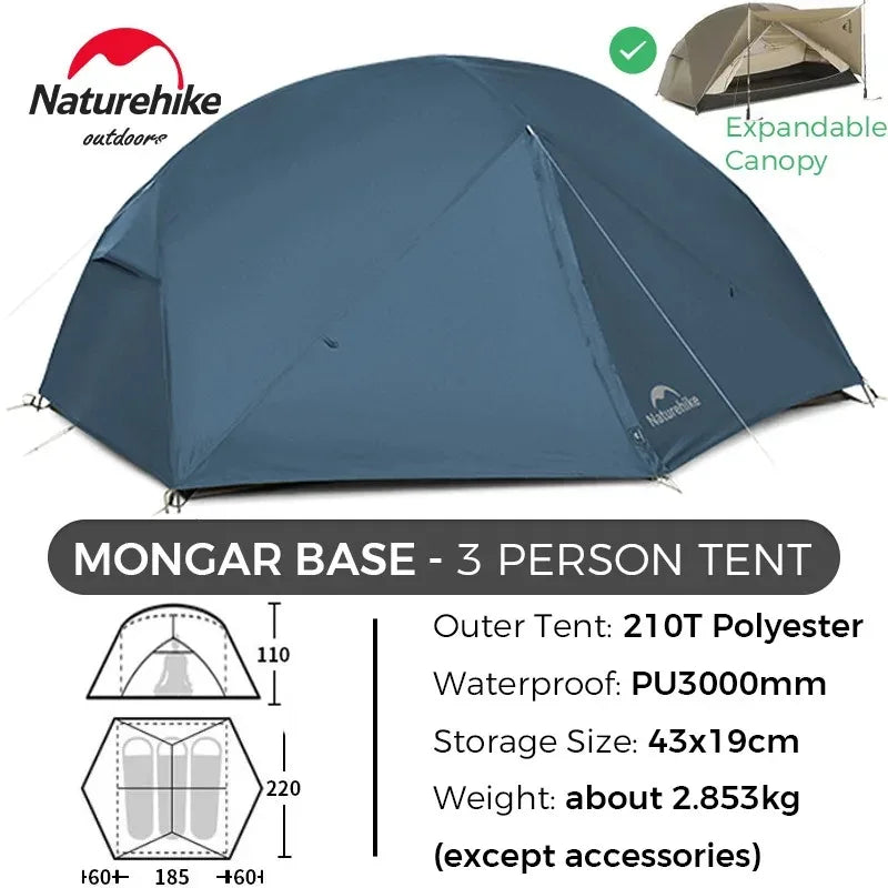 Naturehike Mongar BASE Camping Tent For Two To Three People