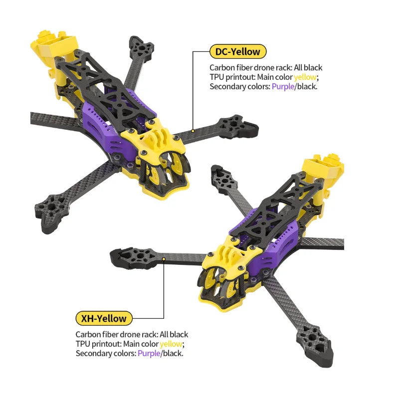 GYFPV 5 Inch DC/XH FPV Drone Frame, Freestyle Racing Quadcopter Support DJI O4 Pro Digital & Analog FPV System
