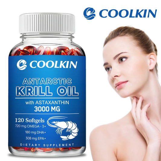 Antarctic Krill Oil Supplement - Promotes Skin, Bone and Joint Health and Supports Blood Flow