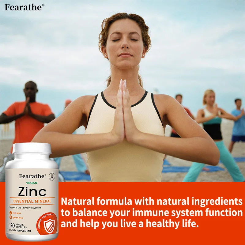 Zinc 15mg Capsules - High Absorption, Boosts Immune, Support Sleep, Energy, Skin Health, Antioxidant, Non-GMO, Gluten-Free