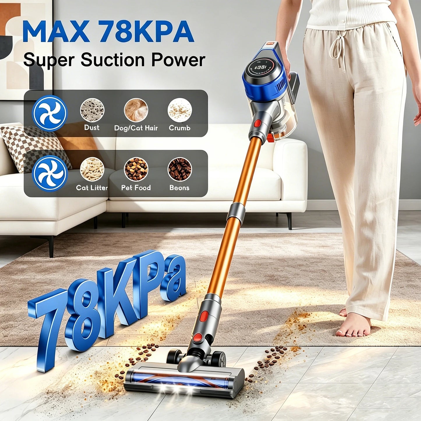 Honki Cordless Vacuum Cleaner Wet and Dry With LED Suction