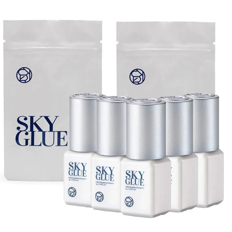 10 Bottles SKY Glue False Eyelashes Extension Supplies Korea 5ml Black Red Blue Cap Beauty Health Makeup Tools Adhesive Supplies