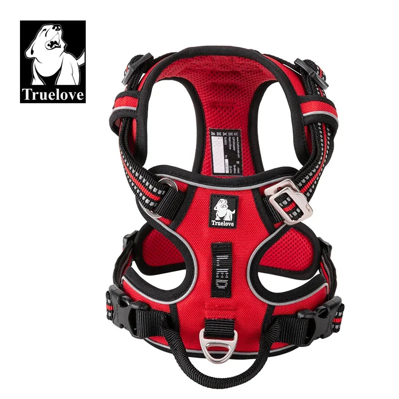 TRUELOVE Reflective Nylon Dog Harness No Pull Adjustable All Breeds