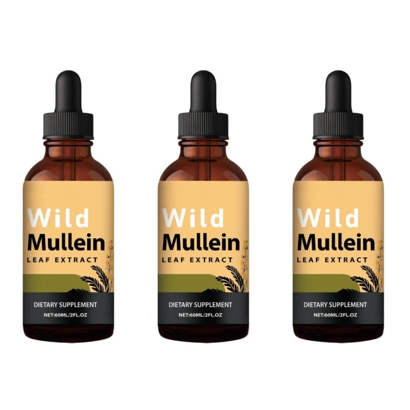 Mullein Drops Respiratory Lung Health Detox with Ginger & Lemon Extract for Smokers - Natural Lung Cleanse Mullein Leaf 60ml