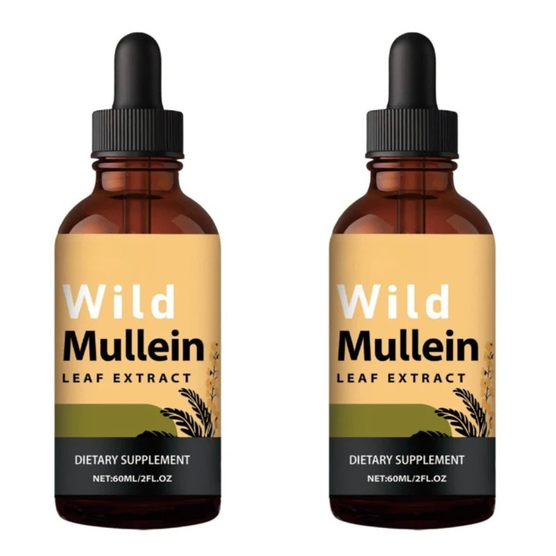 Mullein Drops Respiratory Lung Health Detox with Ginger & Lemon Extract for Smokers - Natural Lung Cleanse Mullein Leaf 60ml