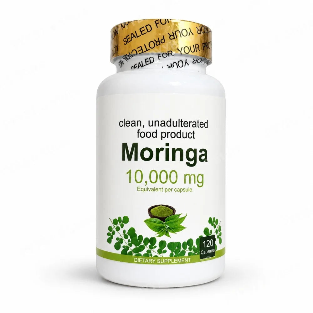 Moringa Capsules120 Count High Potency Moringa Leaf Extract Supplement Supports Energy Vitality Antioxidant & Immune Health