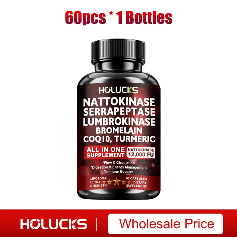 Nattokinase Supplement, with COQ10, for Cardiovascular & Circulatory, Support Heart Health, Vegan & Gluten Free