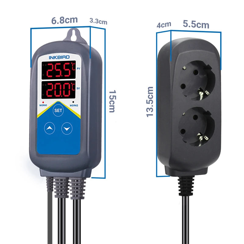 INKBIRD ITC-306T Heating Cooling Pre-wired Temperature Controller With Time Function For Breeding and Planting Pet Breeding