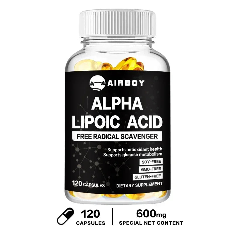 Alpha Lipoic Acid Softgels - Supports Nervous System Health, Powerful Antioxidant, Promotes Metabolism, Healthy Aging