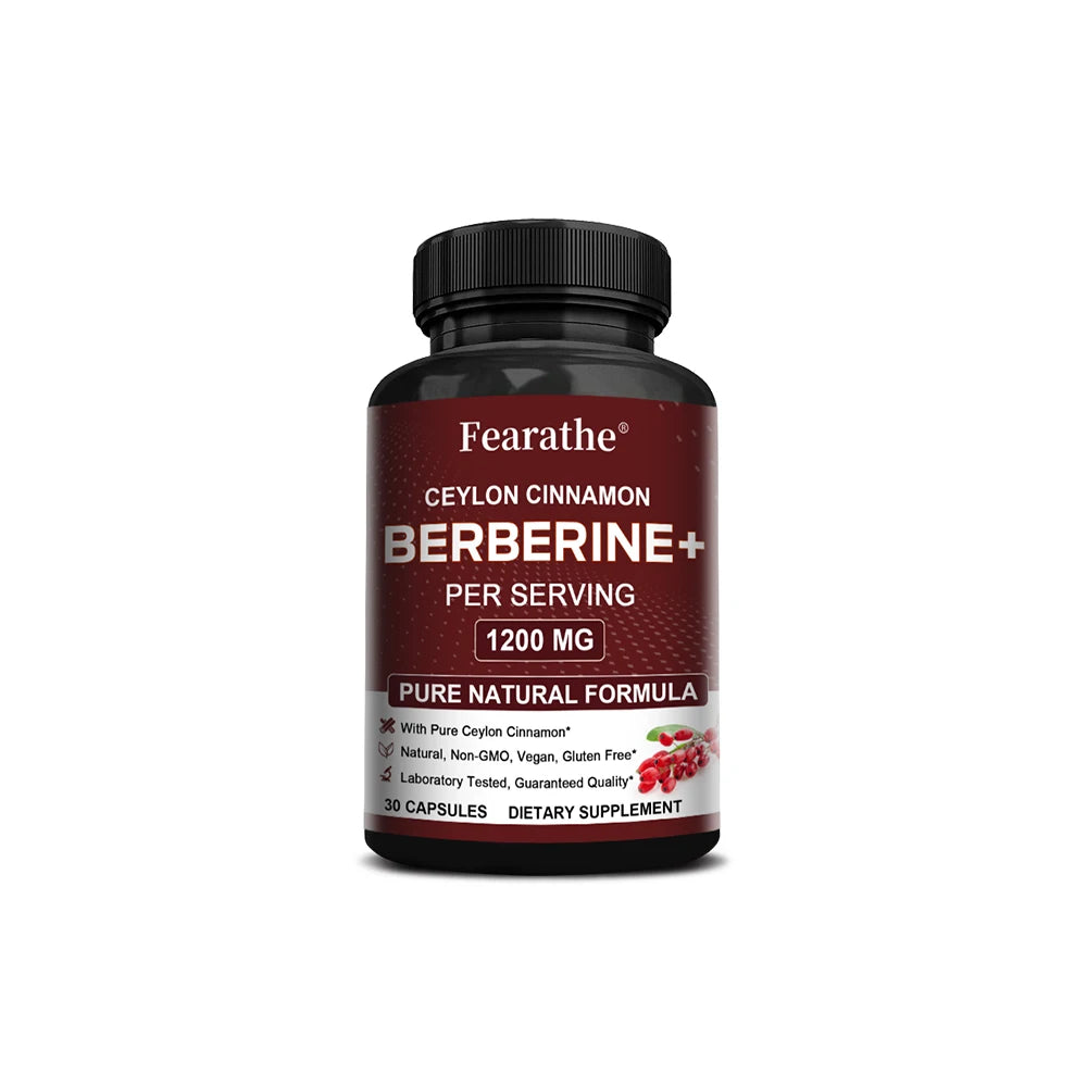 Berberine HCI & Ceylon Cinnamon Capsules, Support Cardiovascular, Gastrointestinal, Liver, Immune Health & Metabolic Balance
