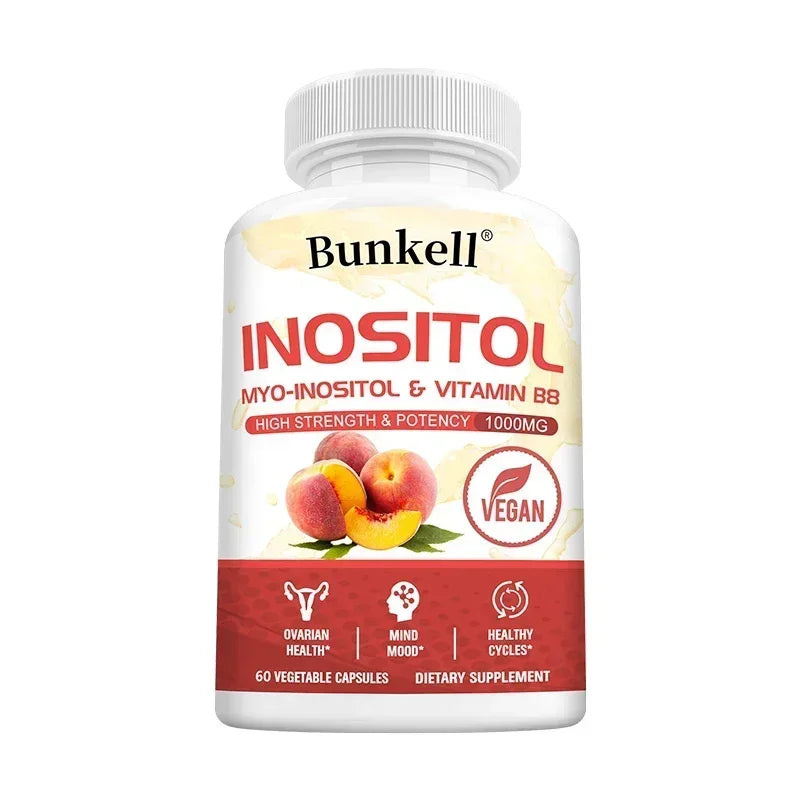 Inositol 1000mg Capsules - Fat Metabolism, Liver Health, Ovarian, Immune System Support, Skin Balance & Hair Growth Supplement