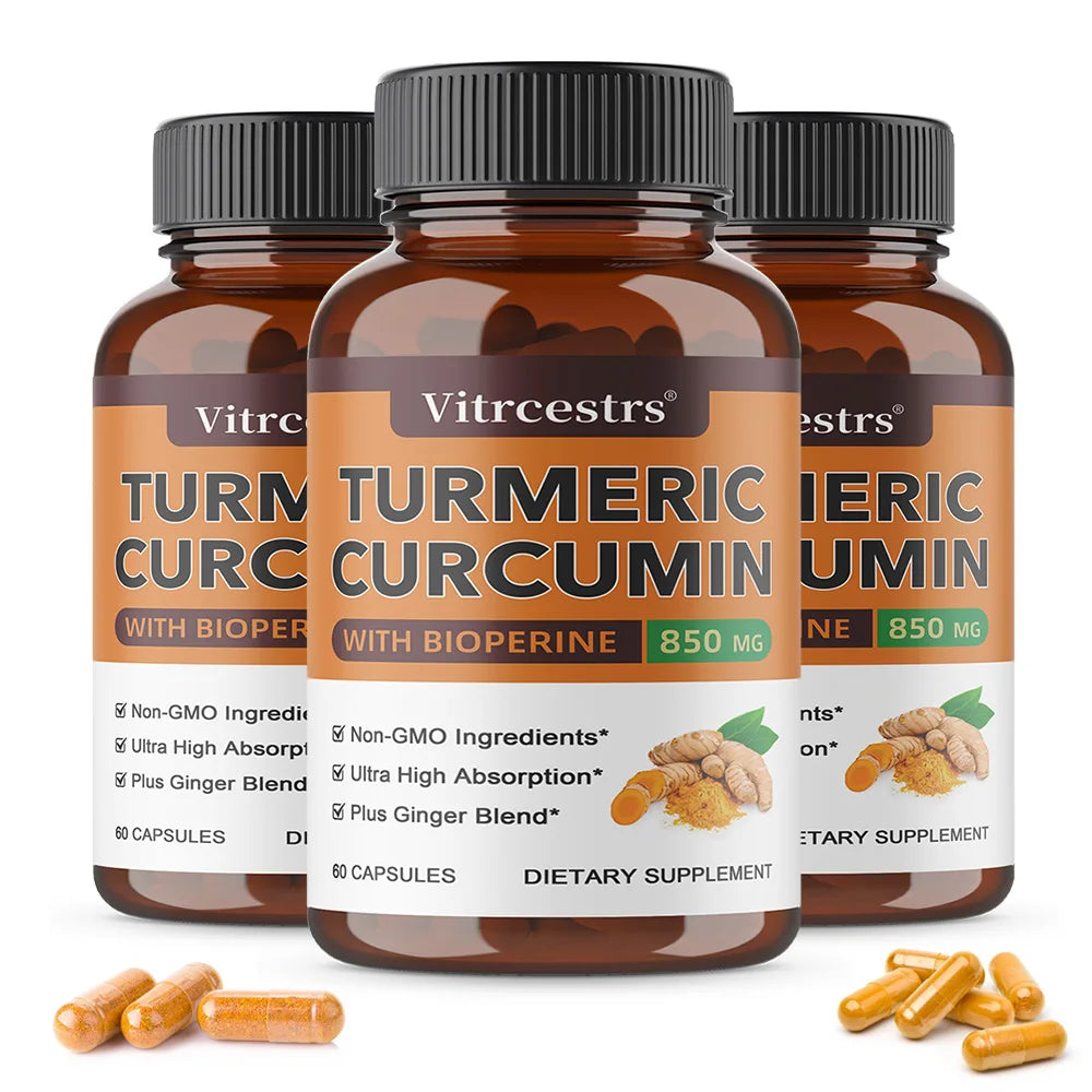 Organic Turmeric Curcumin, High Absorption Joint Bone Brain & Cardiovascular Support, Antioxidant & Digestive Health Supplement