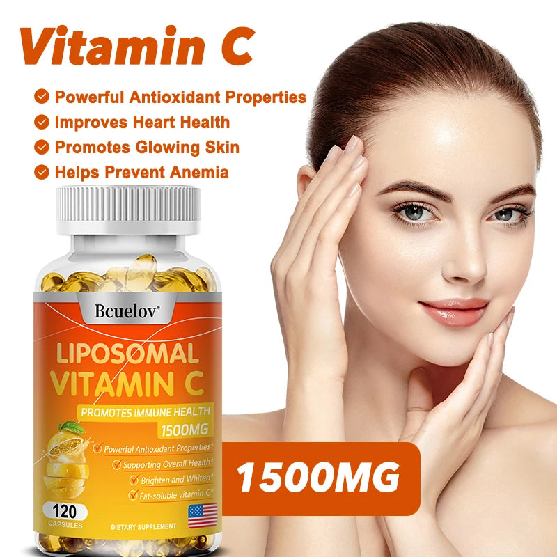Liposomal Vitamin C Capsules - Powerful Antioxidant, Supports Skin Health, Antioxidant, Anti-aging, and Improves Immunity