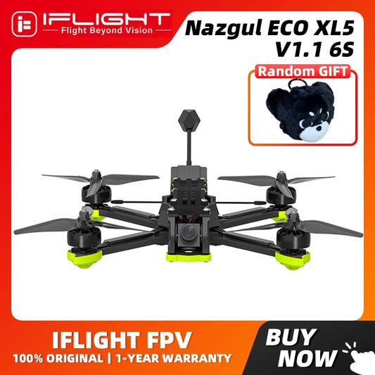 iFlight Nazgul XL5 ECO V1.1 6S Analog Drone BNF with BLITZ 5.8G 1.6W VTX  BLITZ ATF435 E55S Stack XING-E Pro 2207 1800KV Motors