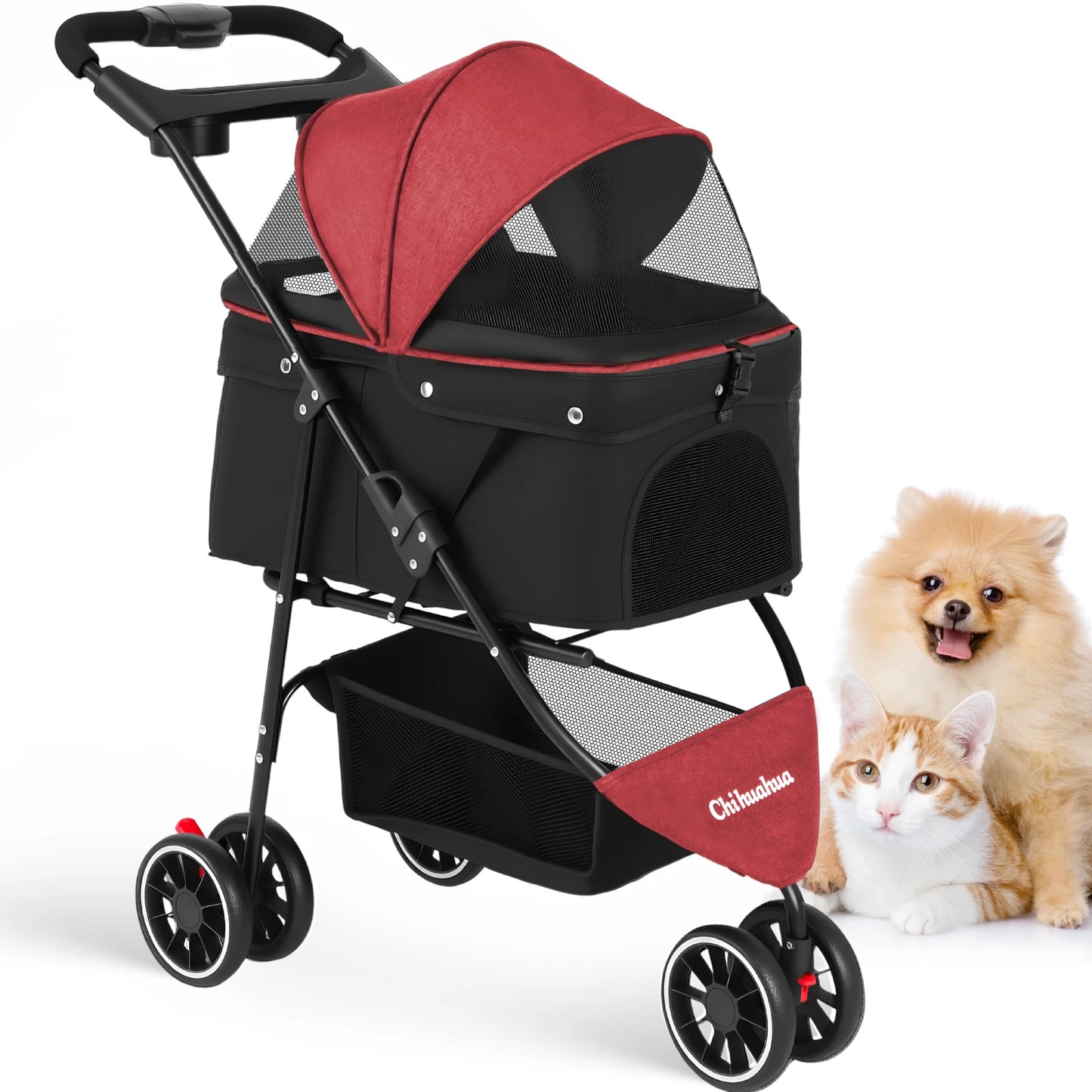 CHIHUAHUA Foldable Pet Stroller For Cats And Small Dogs Portable