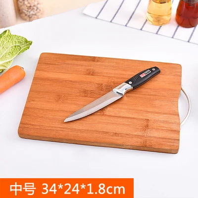 Thick Food Grade Bamboo Cutting Board with Handle, Health Classification Fruit Vegetable Chopping Block for Kitchen Cooking