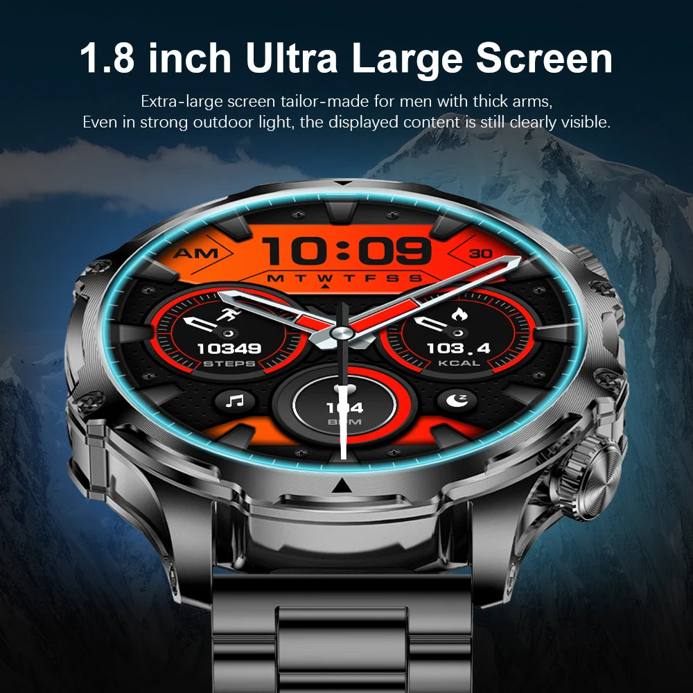 MEVADEN 1.8" Large Screen Smart Watch Bluetooth Call Flashlight 700mAh Outdoor Sports Health Monitor Smartwatch for Android IOS