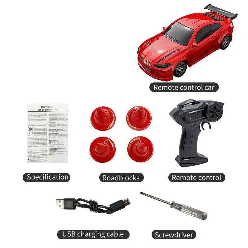 TEMIKIDS 1/64 2.4G High Speed Drift Rc Car 4WD Remote Control Car Four Wheel Drive Radio Controlled Mini RTR Racing Model Boy To