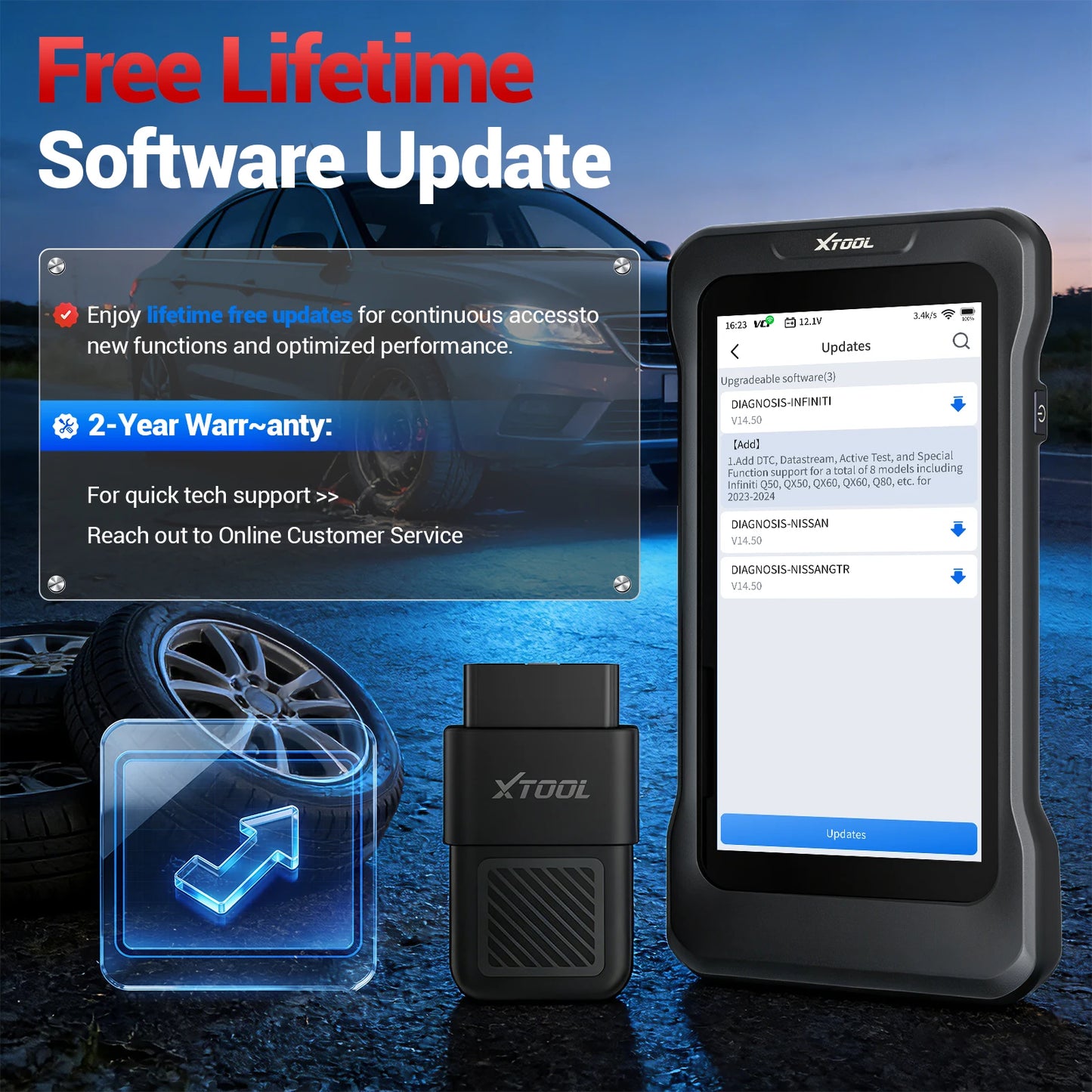 XTOOL TP300 TPMS Programming Scanner TPMS System Health Check 5 System Automotive Diagnostic Tools 8 Resets Lifetime Free Update