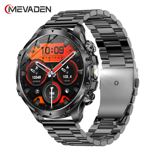 MEVADEN 1.8" Large Screen Smart Watch Bluetooth Call Flashlight 700mAh Outdoor Sports Health Monitor Smartwatch for Android IOS
