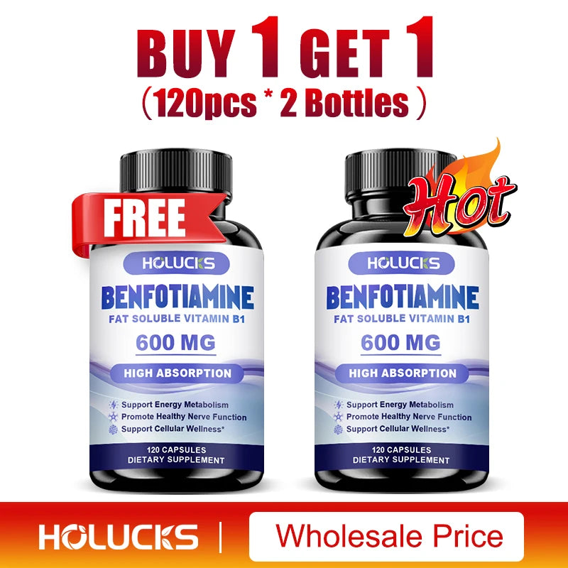 Benfotiamine Capsules, Help Maintain Healthy Glucose Metabolism, Support Nerve Health, Cellular Protection, Antioxidant Defense