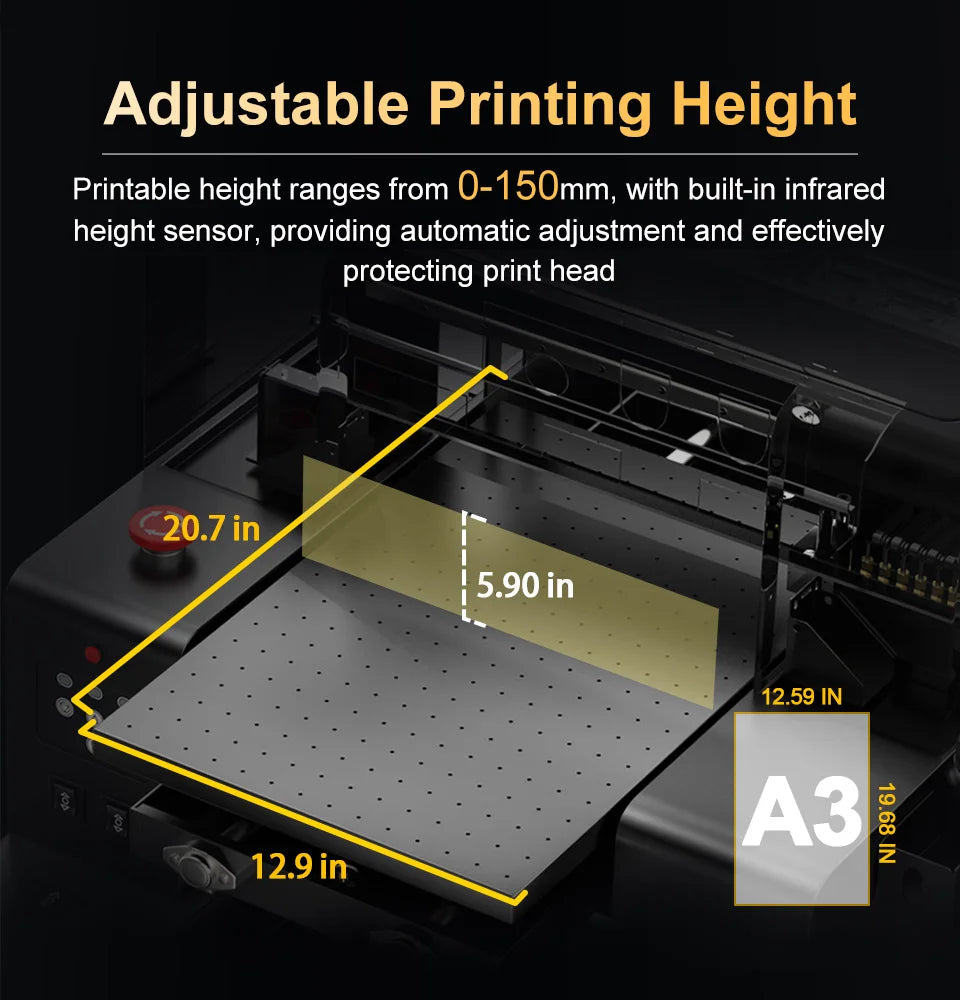 Miflame XP600 UV Flatbed Printer For Metal Wood Acrylic DTF