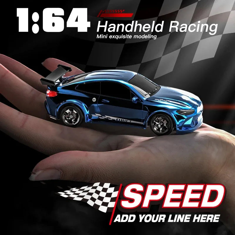 TEMIKIDS 1/64 2.4G High Speed Drift Rc Car 4WD Remote Control Car Four Wheel Drive Radio Controlled Mini RTR Racing Model Boy To