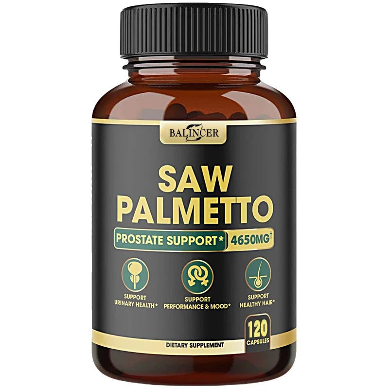 Saw Palmetto Capsules, Prostate Health Support, Reduce Hair Loss & Thinning, Balances Male Hormones, Urinary Tract Care