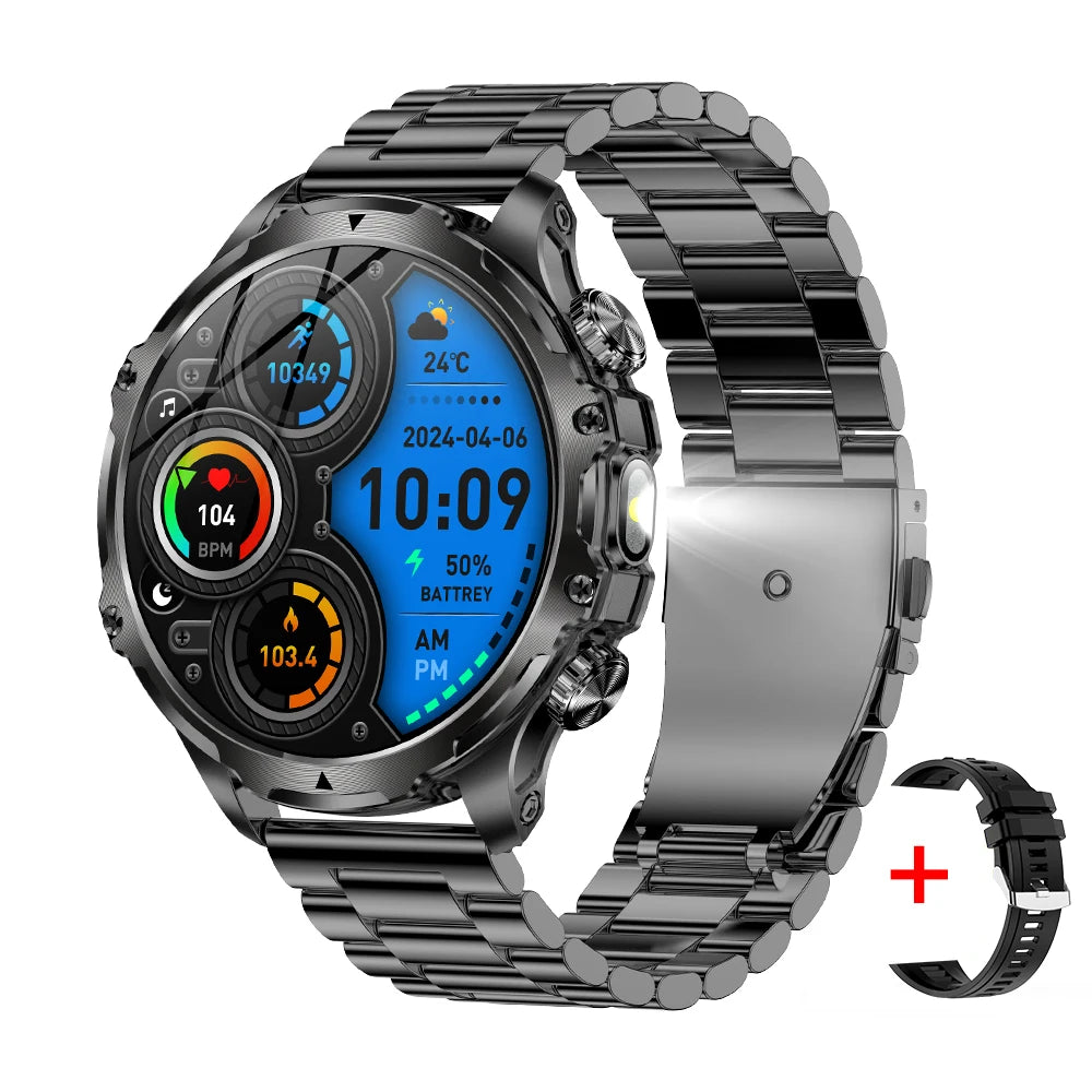 MEVADEN 1.8" Large Screen Smart Watch Bluetooth Call Flashlight 700mAh Outdoor Sports Health Monitor Smartwatch for Android IOS