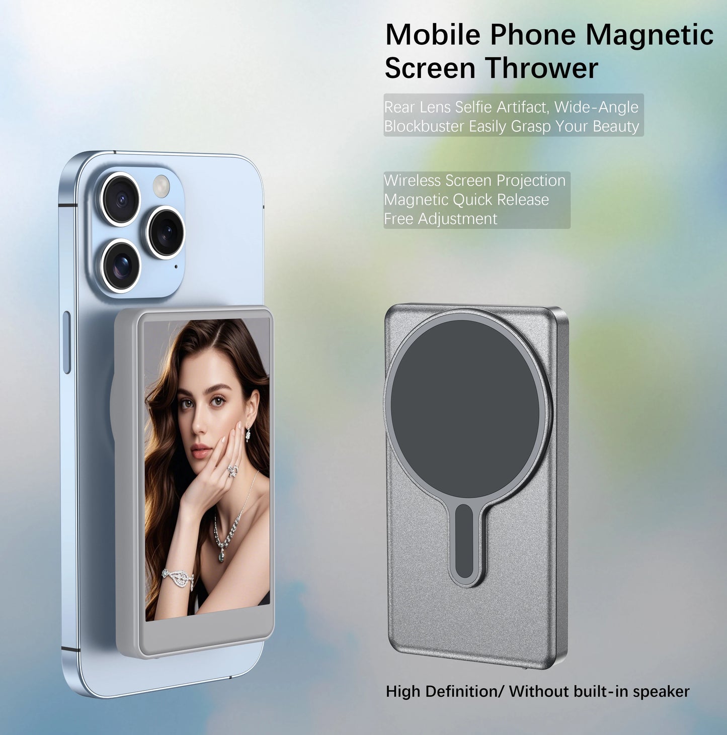 Unitedtime Vlog Selfie Monitor For Phone With Magnetic MagSafe Mount