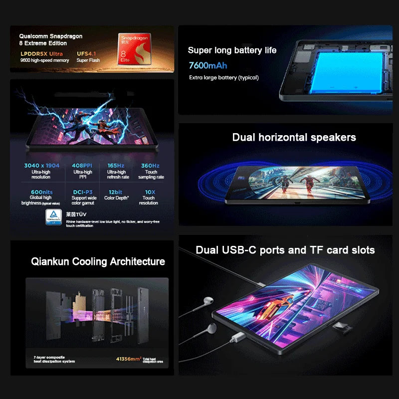 Lenovo Legion Y700 4th Gen Gaming Tablet Snapdragon 8 Elite 256GB Android