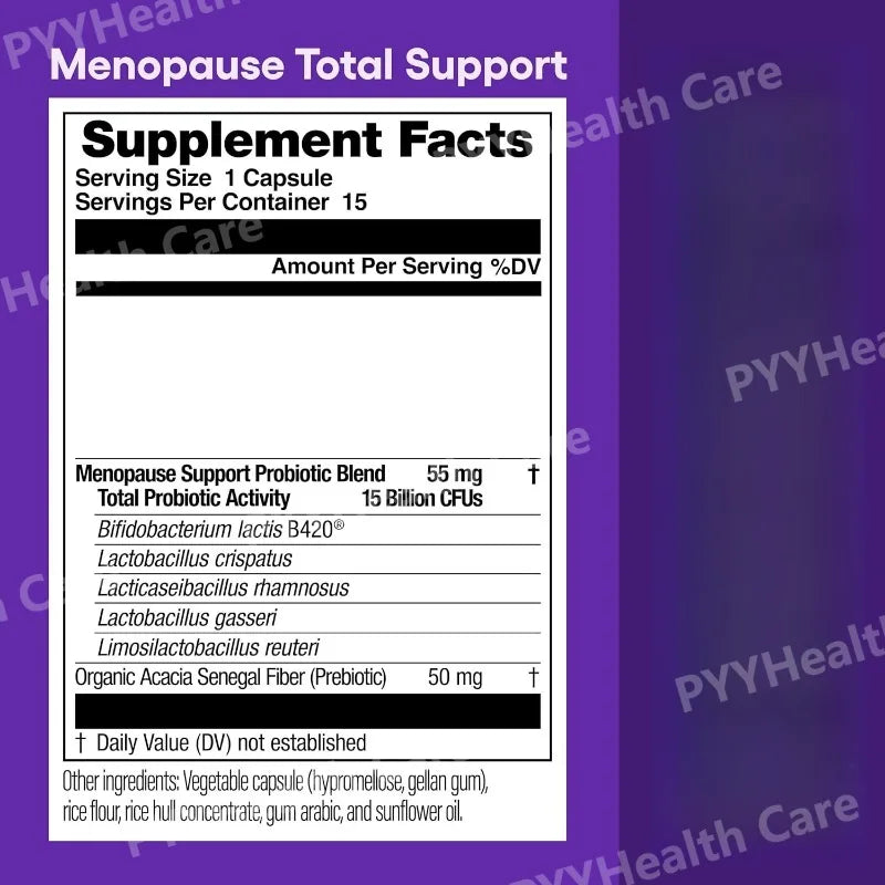 Menopause Probiotic Supports Hormone Balance, Hot Flashes, Night Sweats, Weight Management, Bloating & Gut Health Resveratrol+