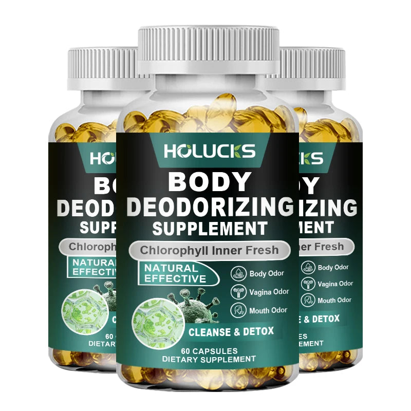 Chlorophyll Capsules Supplement, Body Deodorizing & Internal Cleanse, Support Digestion, Gut & Skin Health, Energy Boost