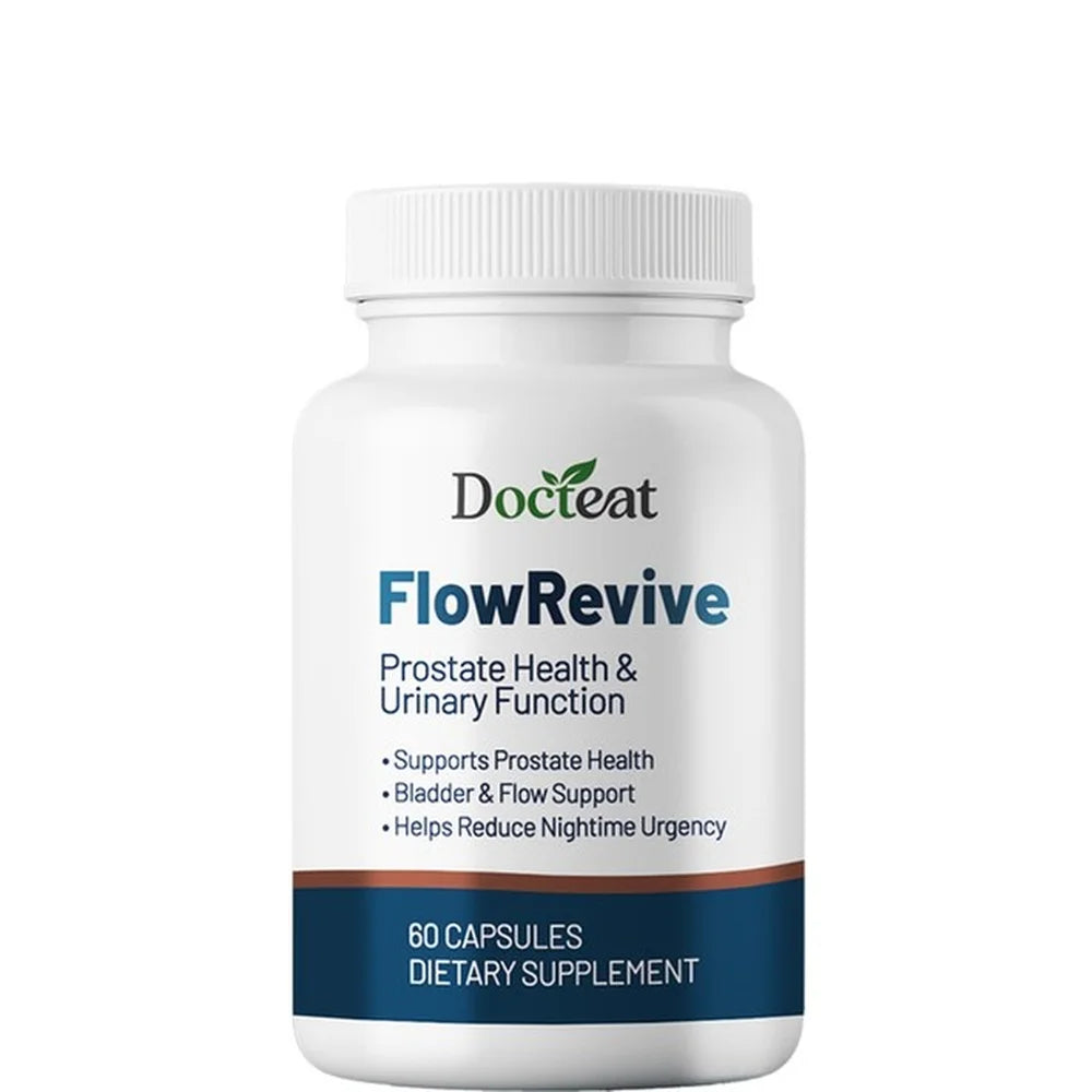 Docteat FlowRevive Prostate Health & Urinary Function Capsules Supports Prostate and Bladder Flow with Quercetin 60 Capsules