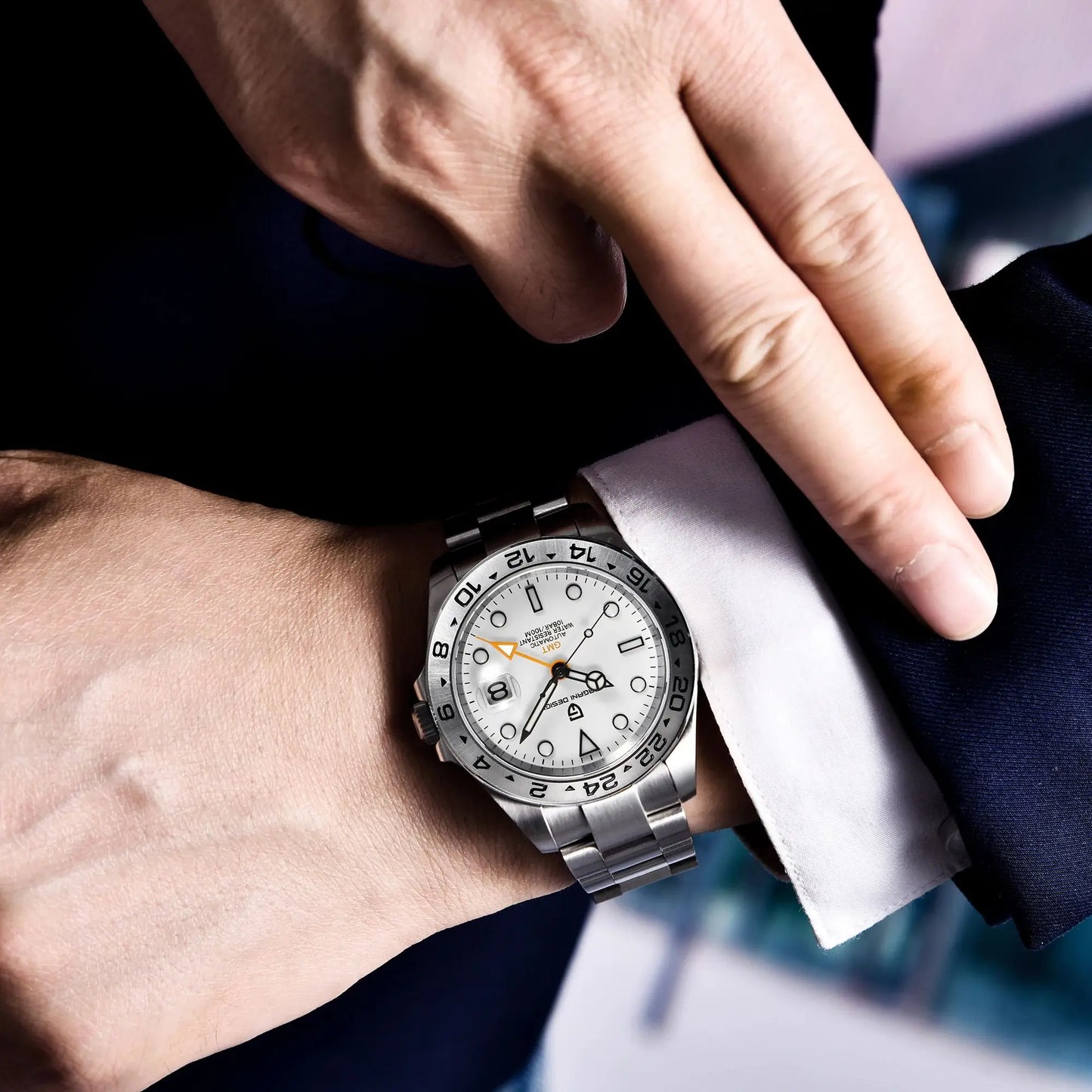 PAGANI DESIGN PD1682 GMT Automatic Mechanical Watch Stainless Steel 100M