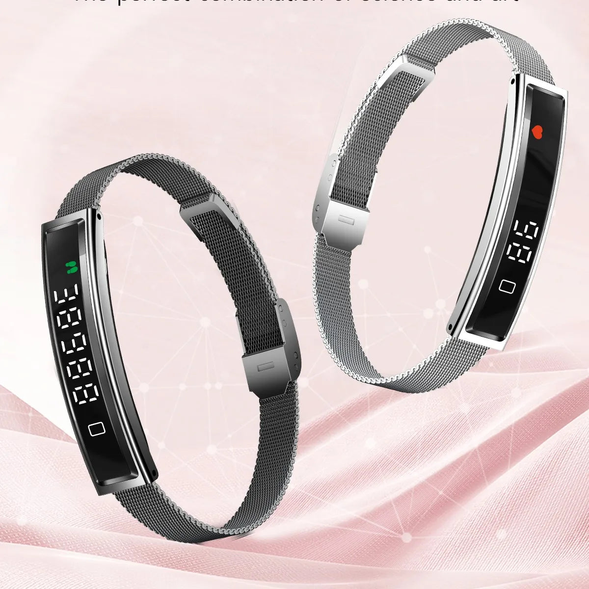 Fashion B3 Lady Smart Bracelet Health Heart Rate Sleep Pressure Monitoring Light Touch Sports Fitness Tracker Wristwatch Women